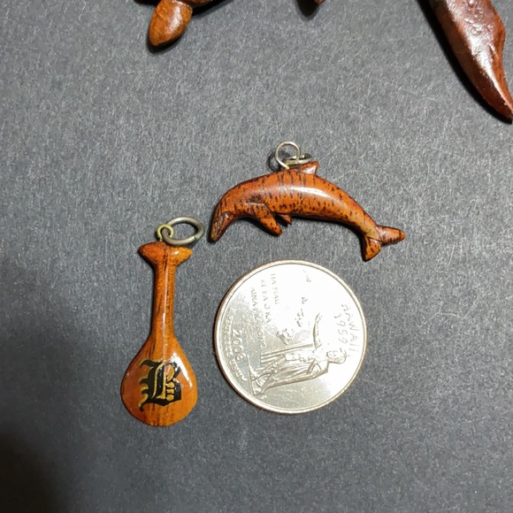 🖤C.60-70s💕KOA WOOD pendant lot - Picture 2 of 11